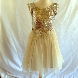 Sequin champagne color dress GIRLS